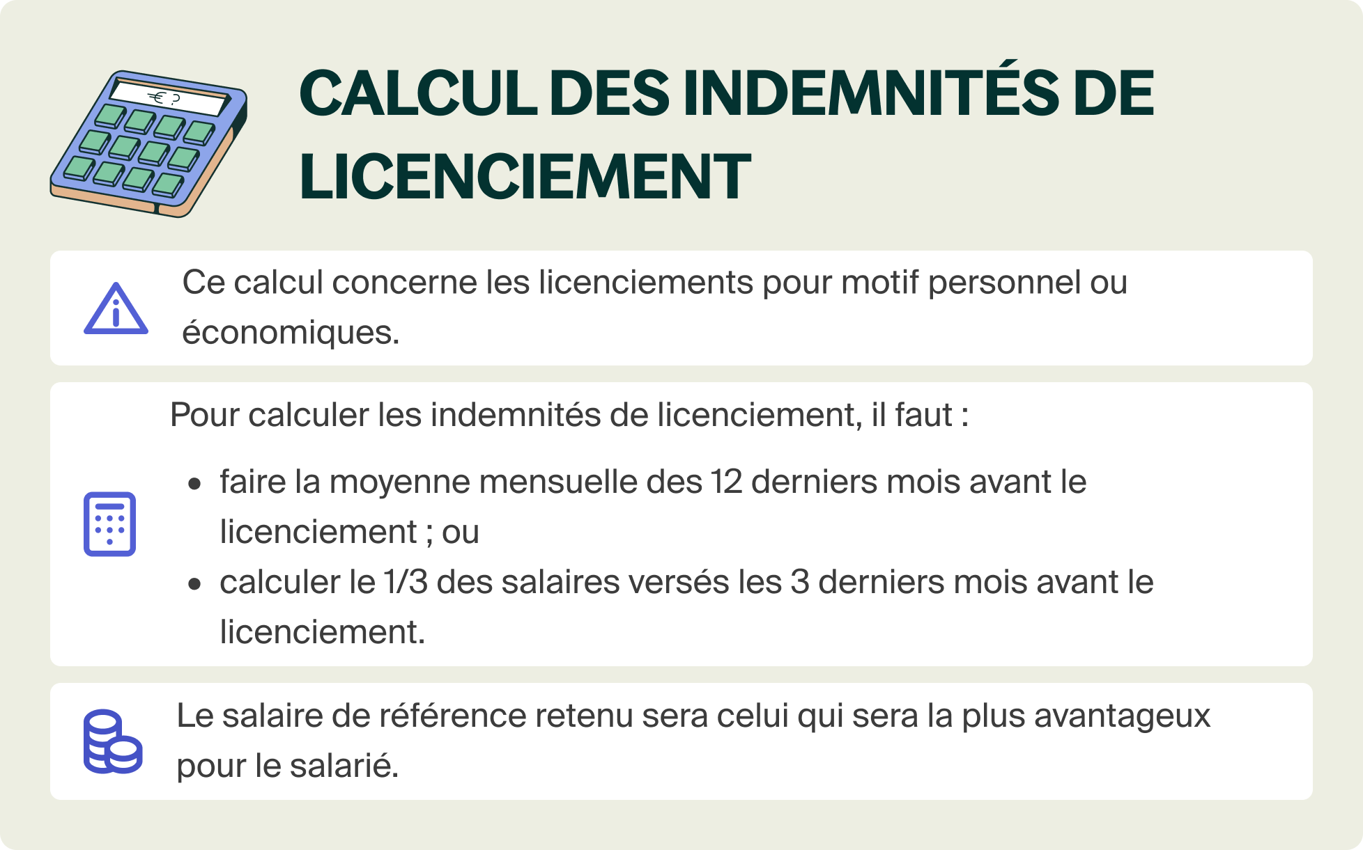 Calcul Indemnités Licenciement économique