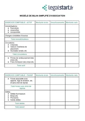 Bilan simplifié d’association : contenu et présentation